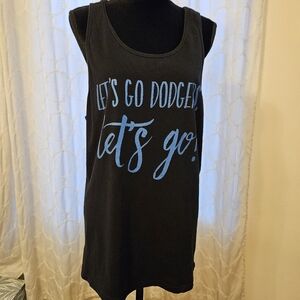 Los Angeles Dodgers Womens Tank Top "Let's Go Dodgers" Black XL